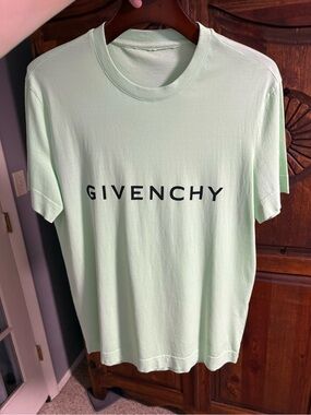 Givenchy Mint Green Logo Crewneck T-Shirt